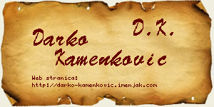 Darko Kamenković vizit kartica
